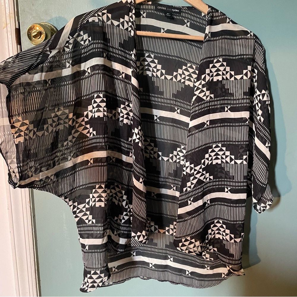 Black and White Geometric Cardigan
